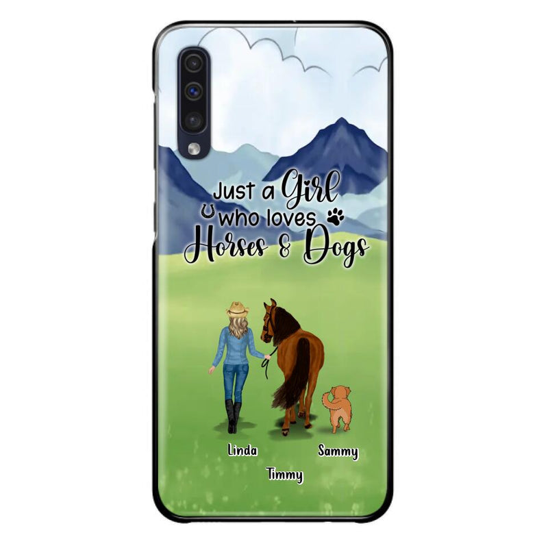 Personalized Horse & Dog Phone Case - Gift Idea For Horse/Dog Lovers With Up To 2 Horses And 4 Dogs - Just A Girl Who Loves Horses & Dogs - Cases For iPhone & Samsung