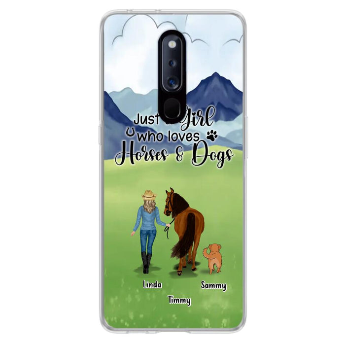 Custom Personalized Horse & Dog Phone Case - Gift Idea For Horse/Dog Lovers With Up To 2 Horses And 4 Dogs - Just A Girl Who Loves Horses & Dogs - Cases For Oppo, Xiaomi & Huawei