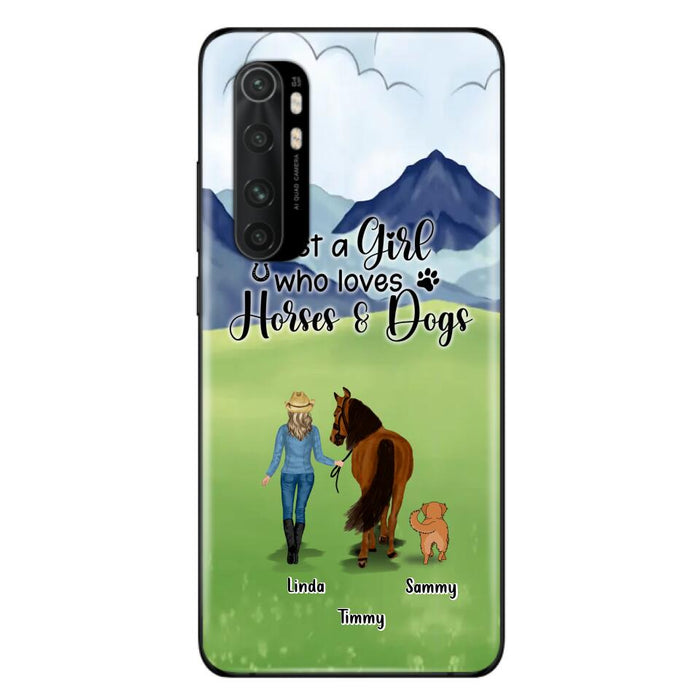 Custom Personalized Horse & Dog Phone Case - Gift Idea For Horse/Dog Lovers With Up To 2 Horses And 4 Dogs - Just A Girl Who Loves Horses & Dogs - Cases For Oppo, Xiaomi & Huawei