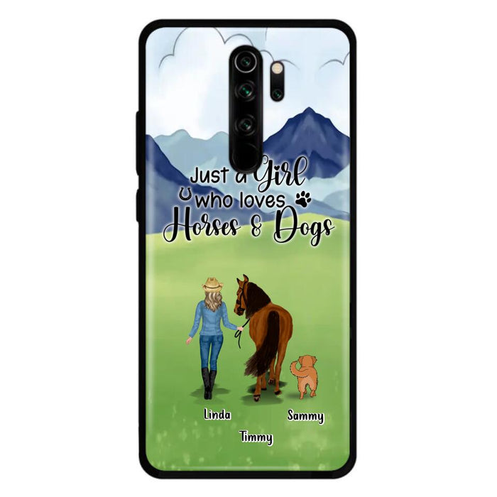 Custom Personalized Horse & Dog Phone Case - Gift Idea For Horse/Dog Lovers With Up To 2 Horses And 4 Dogs - Just A Girl Who Loves Horses & Dogs - Cases For Oppo, Xiaomi & Huawei