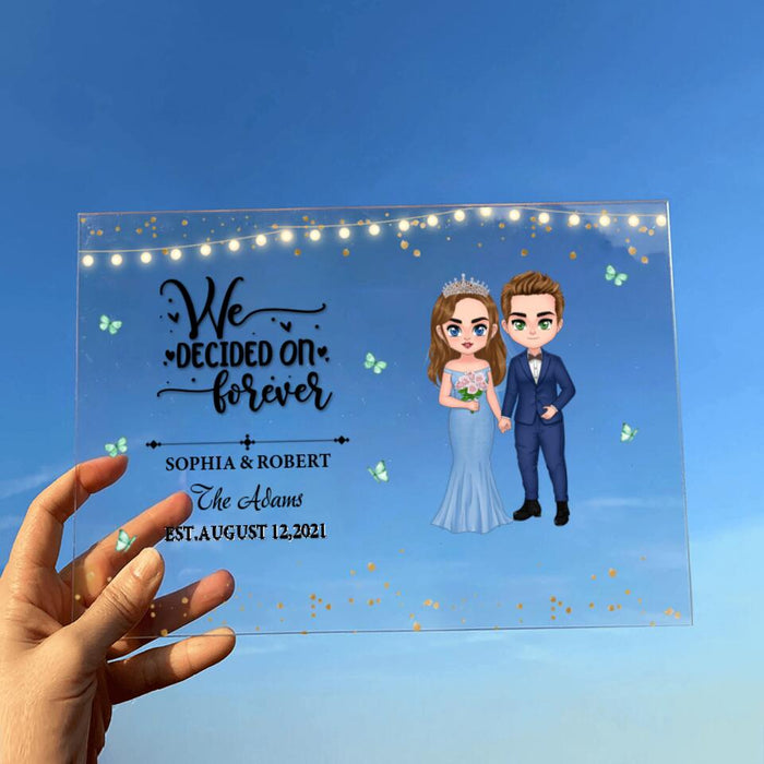 Custom Personalized Chibi Couple Wedding Acrylic Plaque - Gift Idea For Wedding/ Anniversary Gift - We Are Getting Married