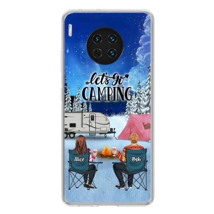 Custom Personalized Christmas Camping Phone Case - Christmas Gift For Family/ Couple/ Camping Lover - Upto 2 Kids and 3 Pets - Let's Go Camping - Case For Xiaomi, Oppo And Huawei