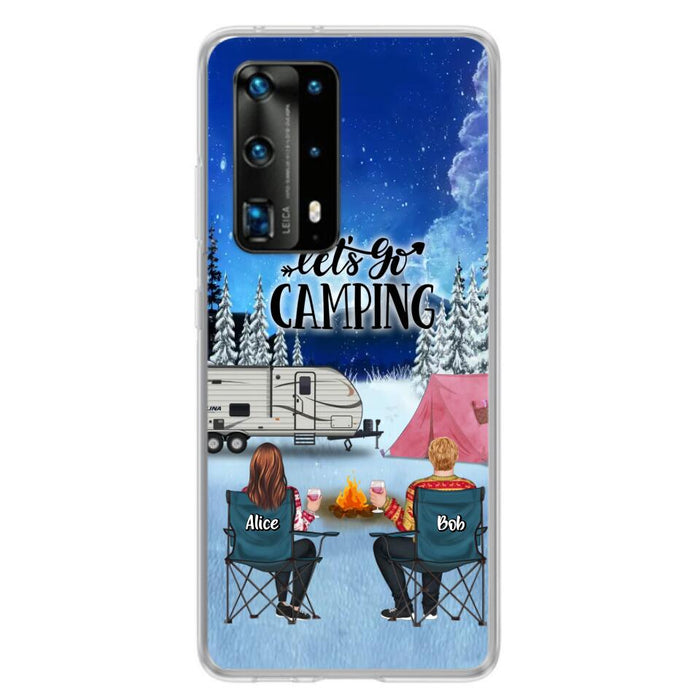 Custom Personalized Christmas Camping Phone Case - Christmas Gift For Family/ Couple/ Camping Lover - Upto 2 Kids and 3 Pets - Let's Go Camping - Case For Xiaomi, Oppo And Huawei