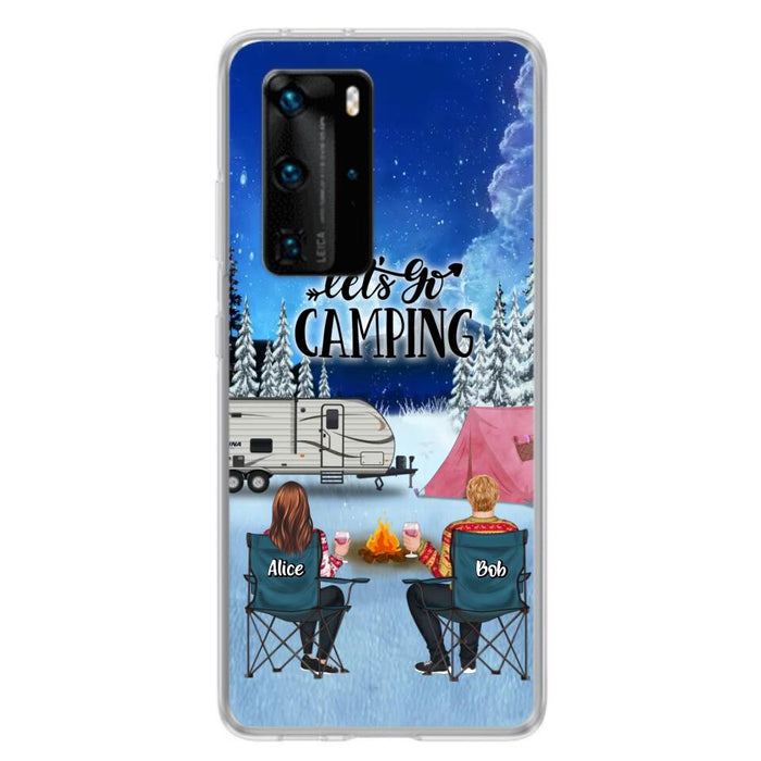 Custom Personalized Christmas Camping Phone Case - Christmas Gift For Family/ Couple/ Camping Lover - Upto 2 Kids and 3 Pets - Let's Go Camping - Case For Xiaomi, Oppo And Huawei