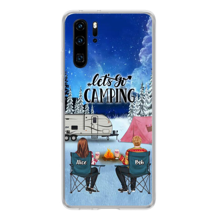 Custom Personalized Christmas Camping Phone Case - Christmas Gift For Family/ Couple/ Camping Lover - Upto 2 Kids and 3 Pets - Let's Go Camping - Case For Xiaomi, Oppo And Huawei