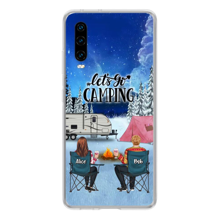 Custom Personalized Christmas Camping Phone Case - Christmas Gift For Family/ Couple/ Camping Lover - Upto 2 Kids and 3 Pets - Let's Go Camping - Case For Xiaomi, Oppo And Huawei