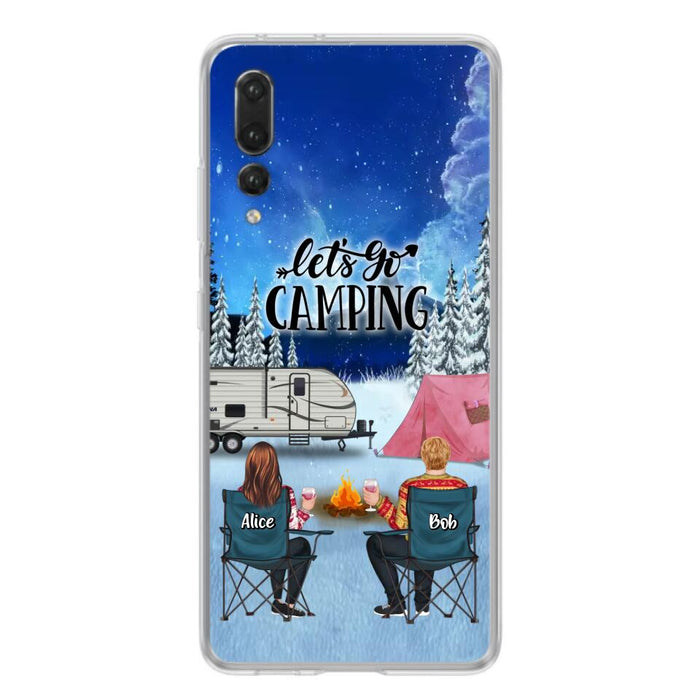 Custom Personalized Christmas Camping Phone Case - Christmas Gift For Family/ Couple/ Camping Lover - Upto 2 Kids and 3 Pets - Let's Go Camping - Case For Xiaomi, Oppo And Huawei