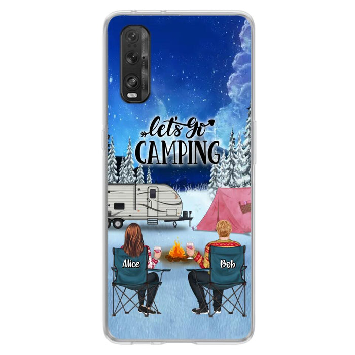 Custom Personalized Christmas Camping Phone Case - Christmas Gift For Family/ Couple/ Camping Lover - Upto 2 Kids and 3 Pets - Let's Go Camping - Case For Xiaomi, Oppo And Huawei