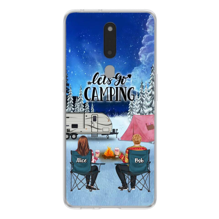 Custom Personalized Christmas Camping Phone Case - Christmas Gift For Family/ Couple/ Camping Lover - Upto 2 Kids and 3 Pets - Let's Go Camping - Case For Xiaomi, Oppo And Huawei