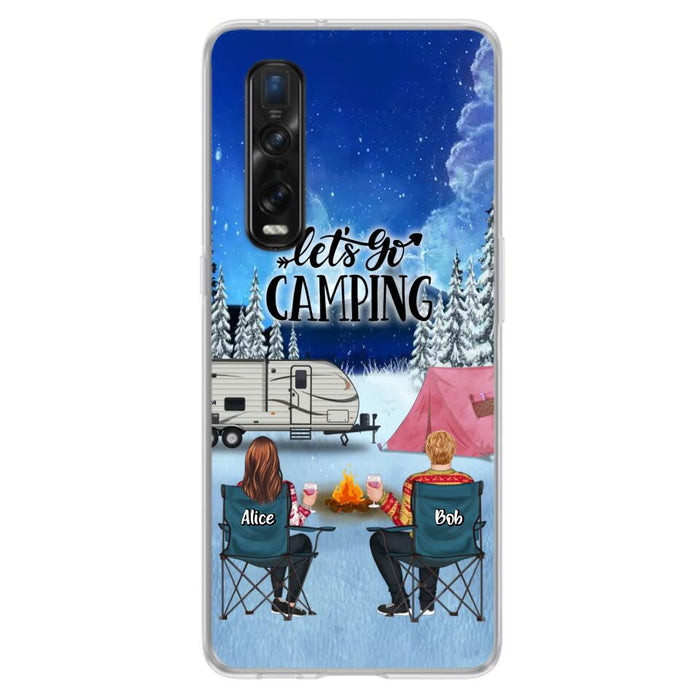 Custom Personalized Christmas Camping Phone Case - Christmas Gift For Family/ Couple/ Camping Lover - Upto 2 Kids and 3 Pets - Let's Go Camping - Case For Xiaomi, Oppo And Huawei