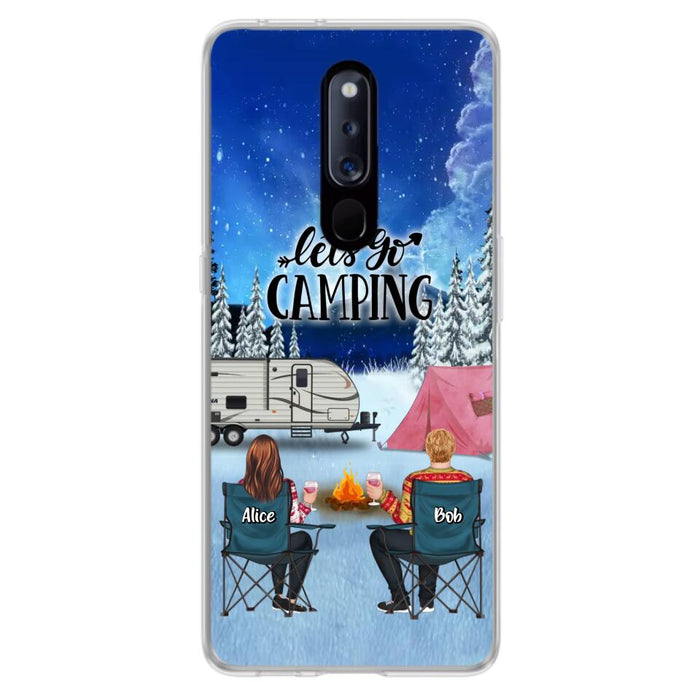 Custom Personalized Christmas Camping Phone Case - Christmas Gift For Family/ Couple/ Camping Lover - Upto 2 Kids and 3 Pets - Let's Go Camping - Case For Xiaomi, Oppo And Huawei