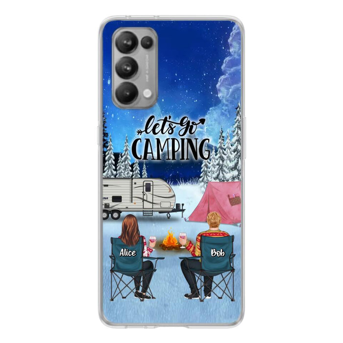 Custom Personalized Christmas Camping Phone Case - Christmas Gift For Family/ Couple/ Camping Lover - Upto 2 Kids and 3 Pets - Let's Go Camping - Case For Xiaomi, Oppo And Huawei