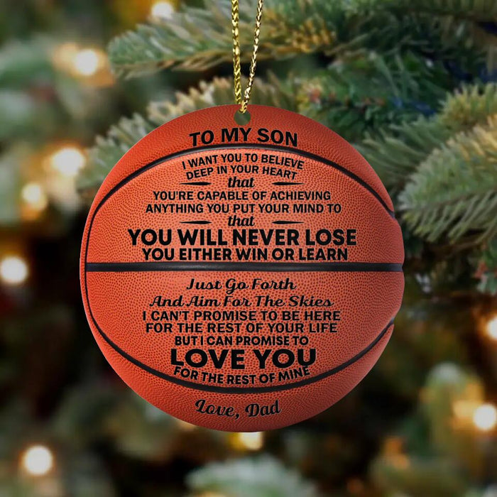 Personalized Basketball Wooden Ornament -   Gift For Son/Daughter/Grandchild - Love You For The Rest Of My Life