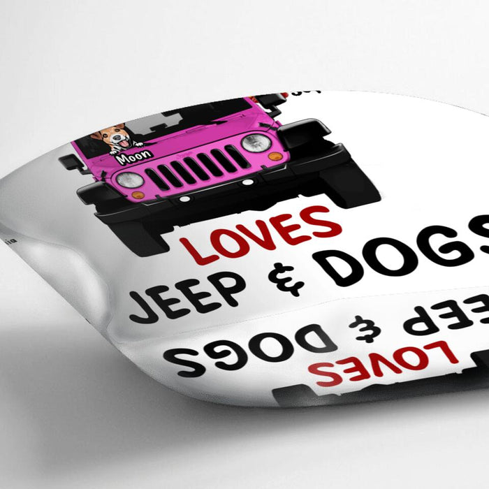 Custom Personalized Dog Mom & Off-road Pillow Cover - Up to 5 Dogs - Best Gift For Dog Lovers/Mother's Day - Just A Girl