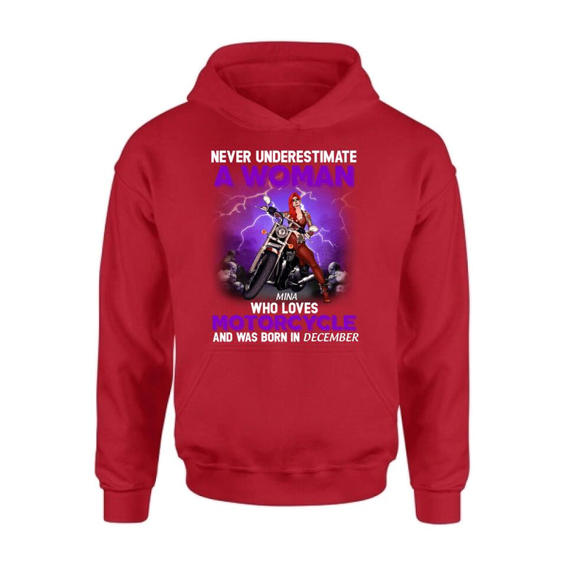 Personalized Biker Girl T-shirt - Gift Idea For Motorcycle Lovers - Never Underestimate A Woman Who Loves Motorcycle And Was Born In December