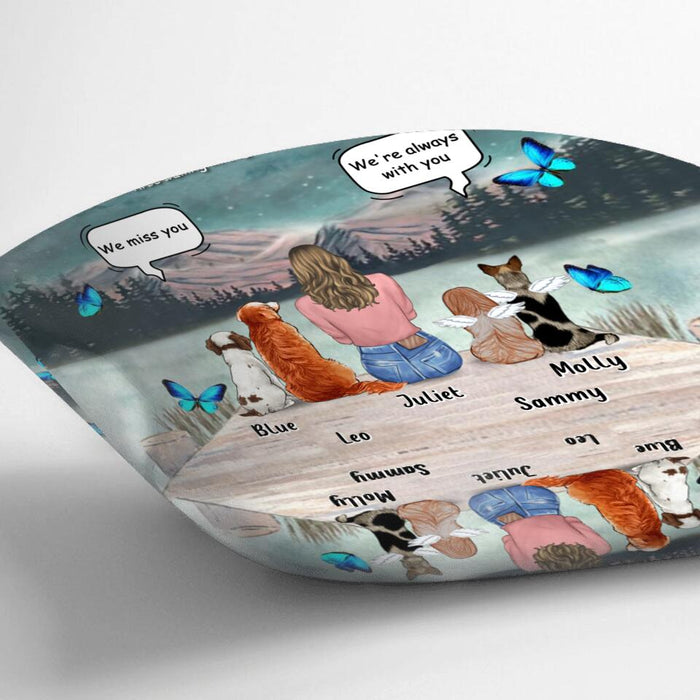 Custom Personalized Dog Mom/ Dog Dad Blanket/ Pillow Cover - Gift Idea For Dog Lover with up to 4 Dogs - I Will Wait For You