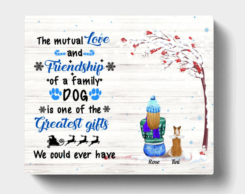 Personalized Memorial Dog Winter Canvas - Mom With Up to 4 Dogs - Best Gift For Dog Lover - 8ALLOF