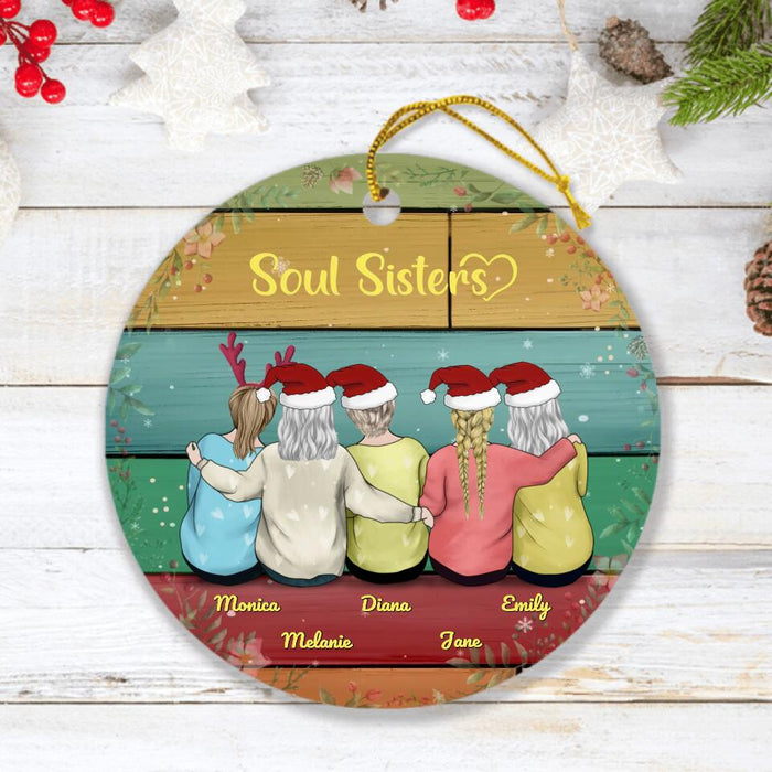 Custom Personalized Best Friends Christmas Ornament - Christmas Gift idea for Besties - Up to 5 Girls