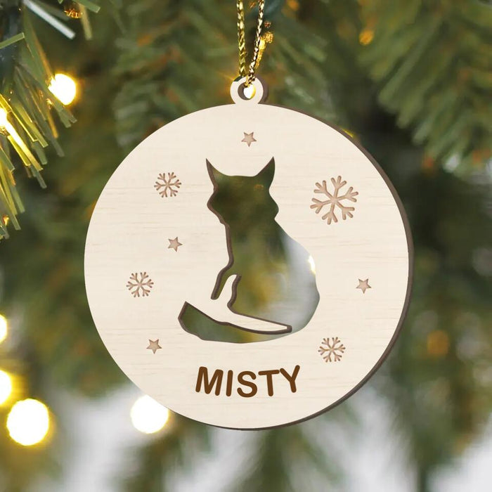 Custom Personalized Cat Wooden Ornament - Christmas Gift Idea For Cat Owner