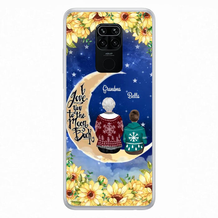 Custom Personalized Grandma & Grandchilds Sitting On Moon Phone Case - Upto 3 Kids - Gift Idea For Grandma - I Love You To The Moon And Back - Cases For Oppo, Xiaomi & Huawei