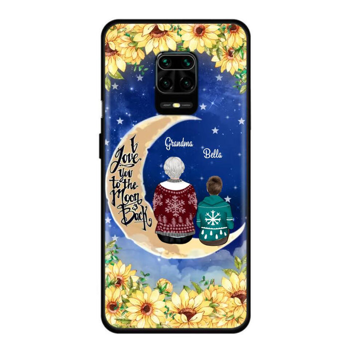 Custom Personalized Grandma & Grandchilds Sitting On Moon Phone Case - Upto 3 Kids - Gift Idea For Grandma - I Love You To The Moon And Back - Cases For Oppo, Xiaomi & Huawei