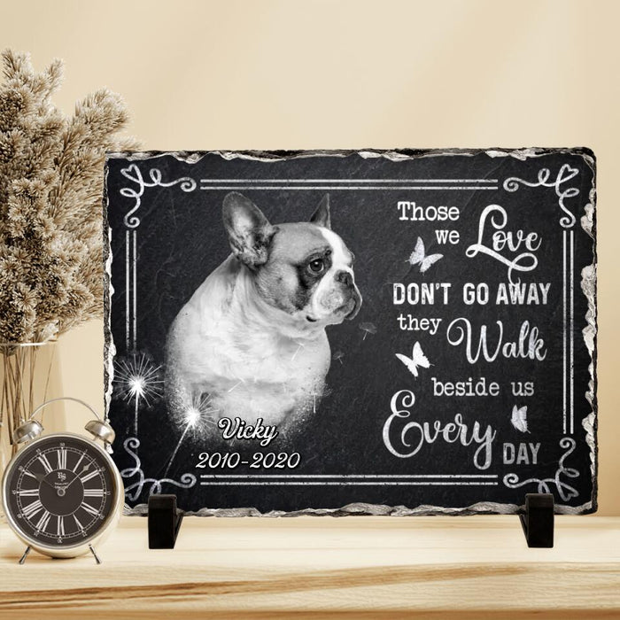 Custom Personalized Memorial Photo Lithograph - Memorial Gift Idea - Those We Love Don't Go Away They Walk Beside Us Every Day