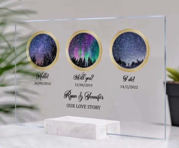 Custom Personalized Couple Star Map Acrylic Plaque - Gift Idea For Couple - Our Love Story