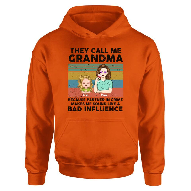 Personalized Grandpa/Grandma T-shirt/Long Sleeve/Sweatshirt/Hoodie - Gift Idea For Grandparents - Up to 7 Kids - They Call Me Grandma
