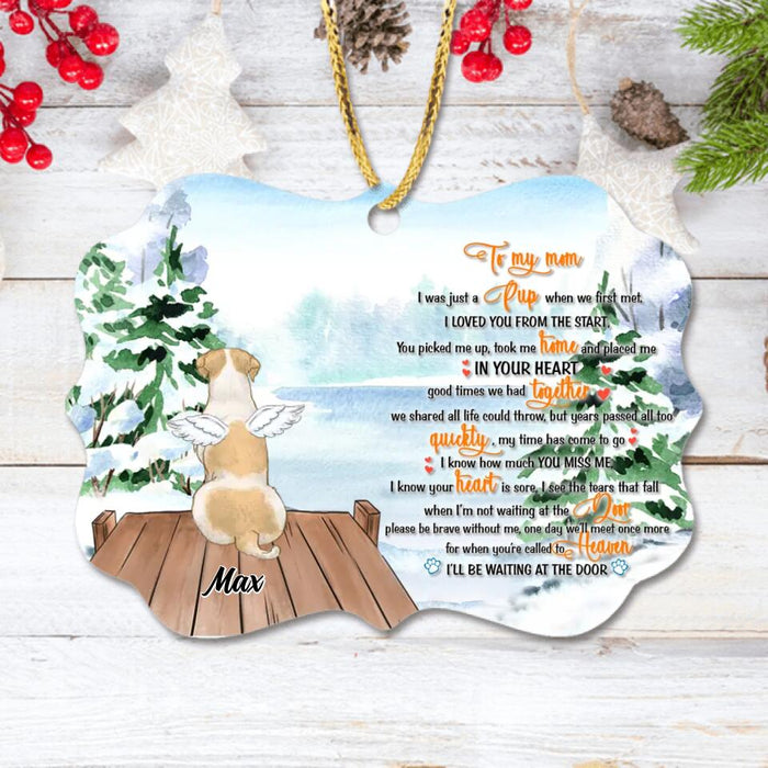 Custom Personalized Memorial Pets Rectangle Wooden Ornament - Upto 4 Pets - Gift Idea For Dog/Cat Lovers - To My Mom