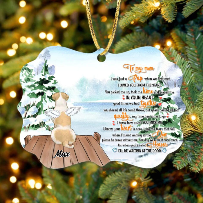 Custom Personalized Memorial Pets Rectangle Wooden Ornament - Upto 4 Pets - Gift Idea For Dog/Cat Lovers - To My Mom