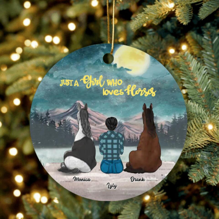 Custom Personalized Horse Ornament - Gift for Horse Mom/Dad, Horse Lovers - Up to 2 Horses