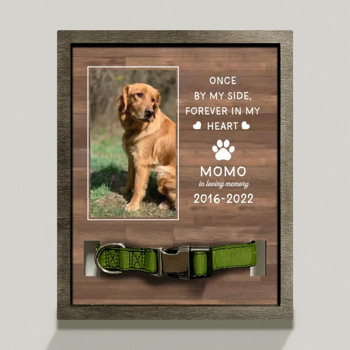 Custom Personalized Memorial Pet Photo Loss Frame - Memorial Gift Idea For Pet Owners - Once By My Side Forever In My Heart