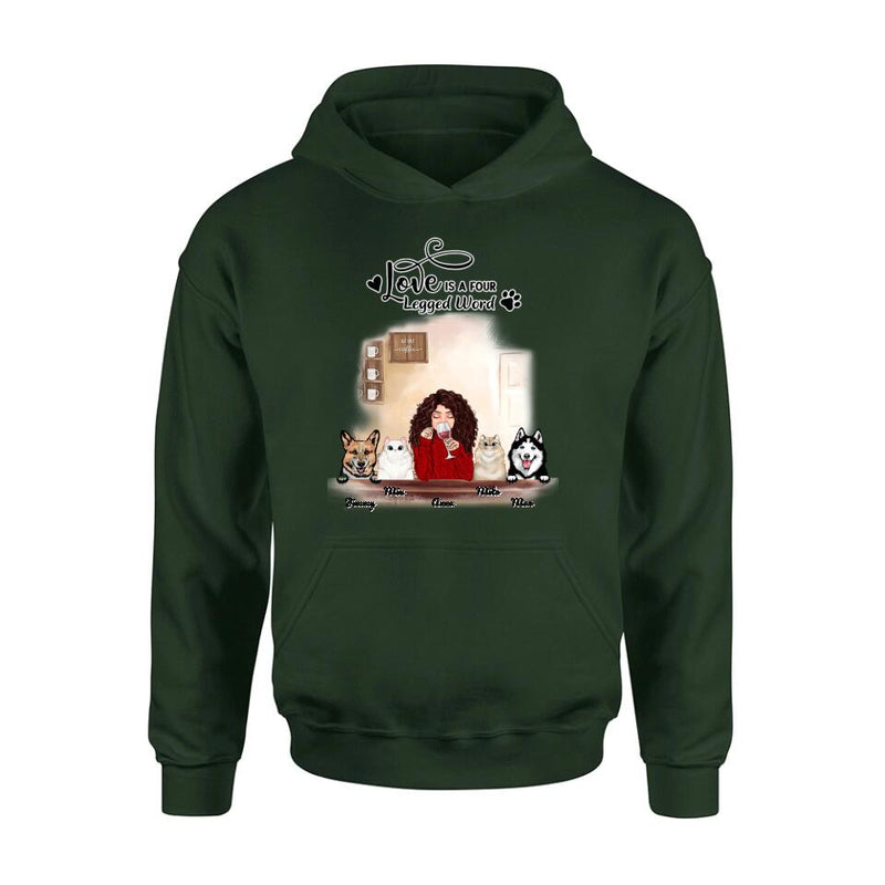 Personalized Dog Cat T-shirt/Hoodie/Sweatshirt - Gift for Dog Mom/Cat Mom - Up to 4 Pets