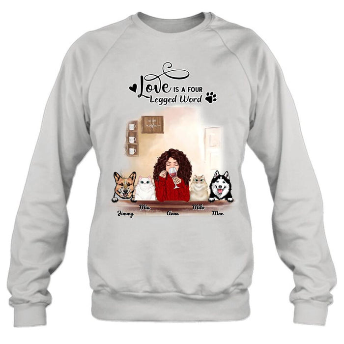 Custom Personalized Dog Cat T-shirt/Hoodie/Sweatshirt - Gift for Dog Mom/ Cat Mom - Up to 4 Pets