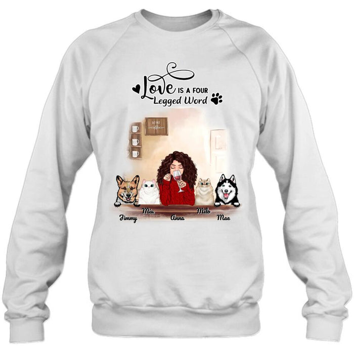 Custom Personalized Dog Cat T-shirt/Hoodie/Sweatshirt - Gift for Dog Mom/ Cat Mom - Up to 4 Pets