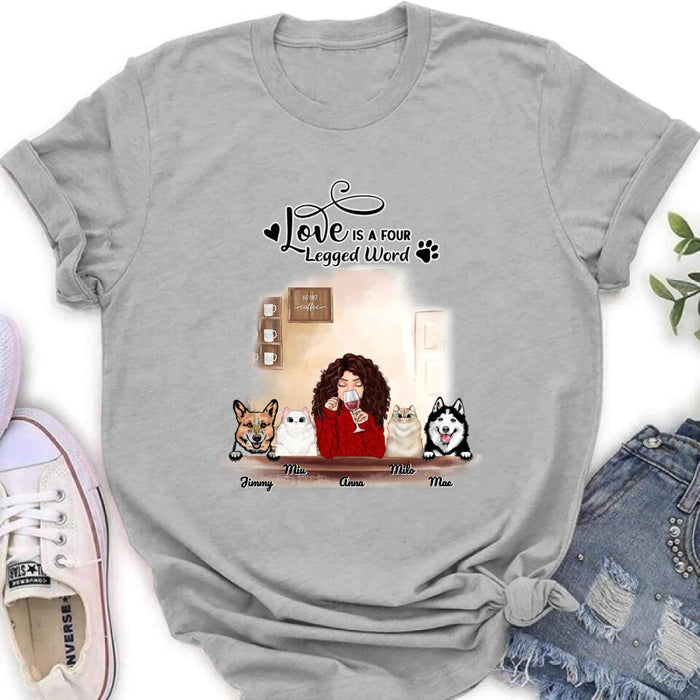 Custom Personalized Dog Cat T-shirt/Hoodie/Sweatshirt - Gift for Dog Mom/ Cat Mom - Up to 4 Pets