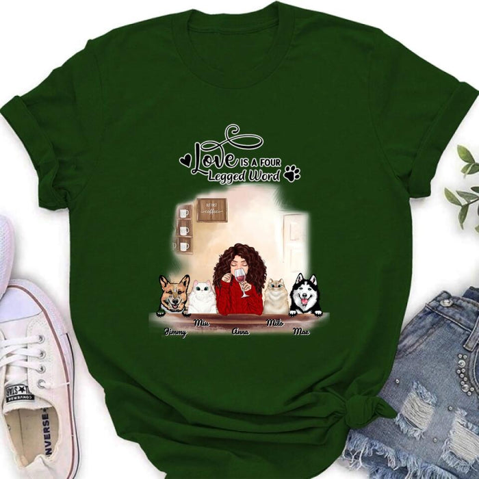 Custom Personalized Dog Cat T-shirt/Hoodie/Sweatshirt - Gift for Dog Mom/ Cat Mom - Up to 4 Pets