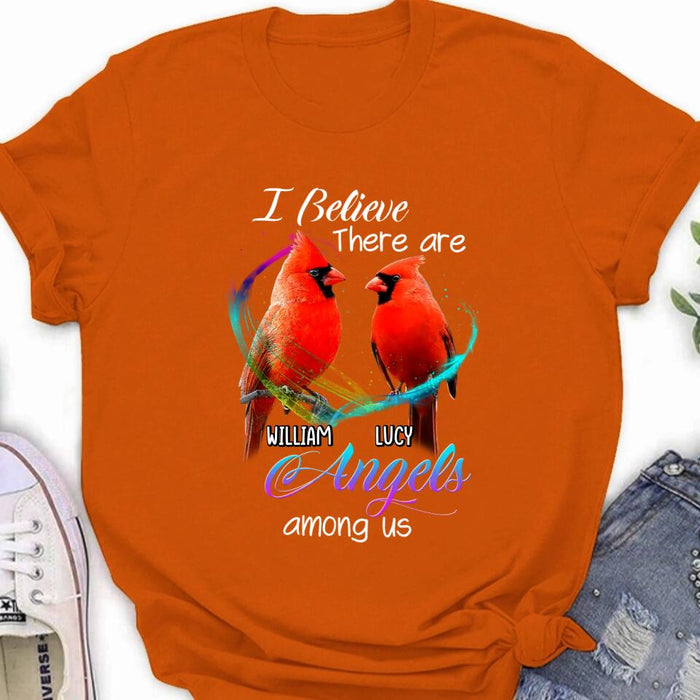 Custom Personalized Memorial Cardinal T-shirt/Hoodie - Gift Idea For Family/Friend - I Believe There Are Angels Among Us