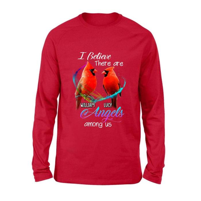 Custom Personalized Memorial Cardinal T-shirt/Hoodie - Gift Idea For Family/Friend - I Believe There Are Angels Among Us