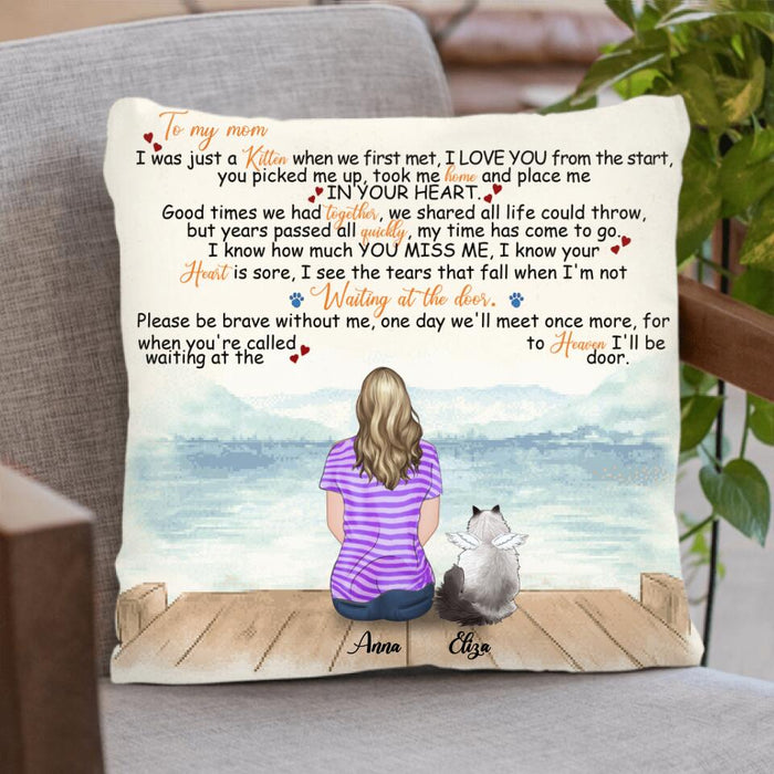 Custom Personalized Memorial Cat Pillow Cover - Single Parent With Upto 4 Cats - Memorial Gift For Cat Lovers - M04NKJ