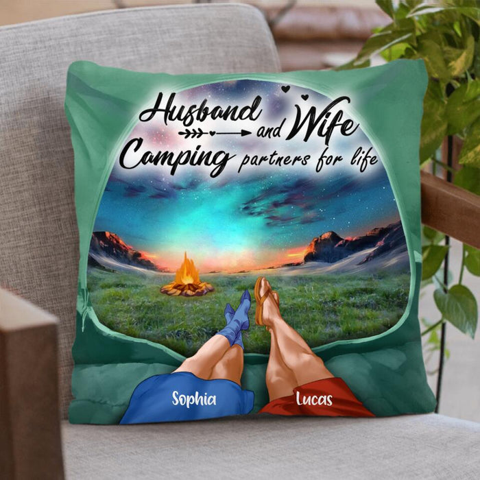 Custom Personalized Pillow Cover, Cushion Cover - Camping in tent - 619Z6N