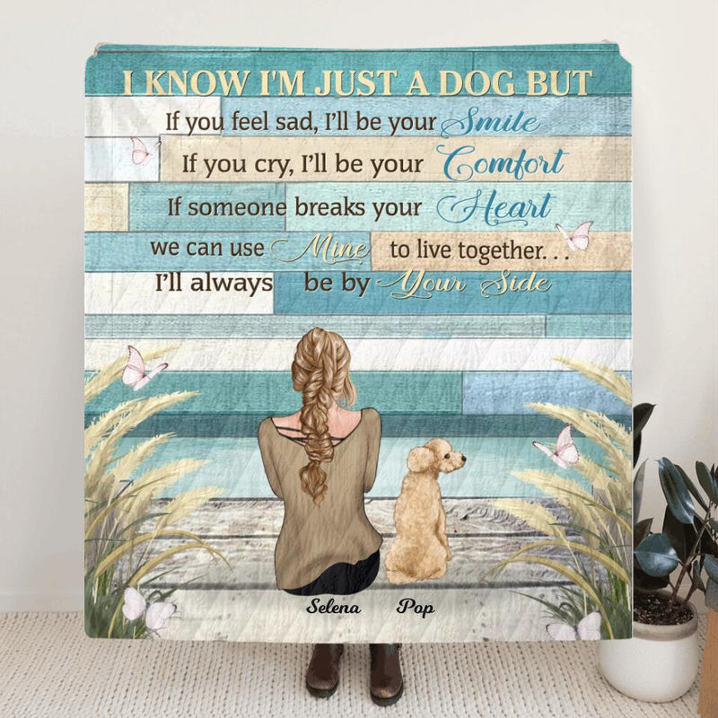Personalized Dog Mom Quilt/Fleece Blanket/Pillow Cover - Woman With Up to 4 Dogs - Best Gift For Dog Lover - I'll Always Be By Your Side