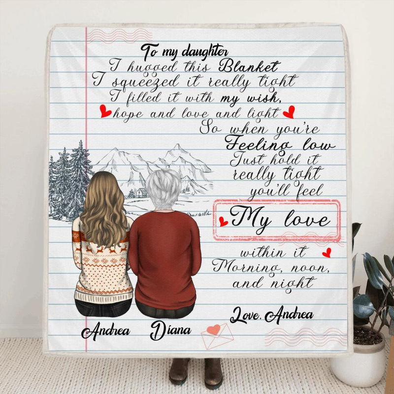 Personalized Family Quilt/Fleece Blanket & Pillow Cover - Best Gift For Family - I Hugged This Blanket