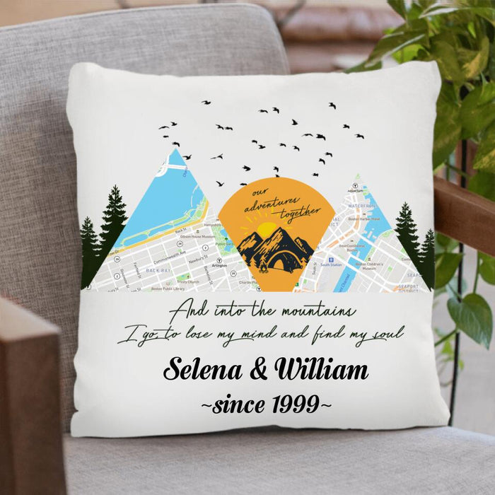 Custom Personalized Camping Map Pillow Cover & Quilt/Fleece Blanket  - Upto 6 Maps - Best Gift For Camping Lovers - Taking Memories And Leaving Footprints