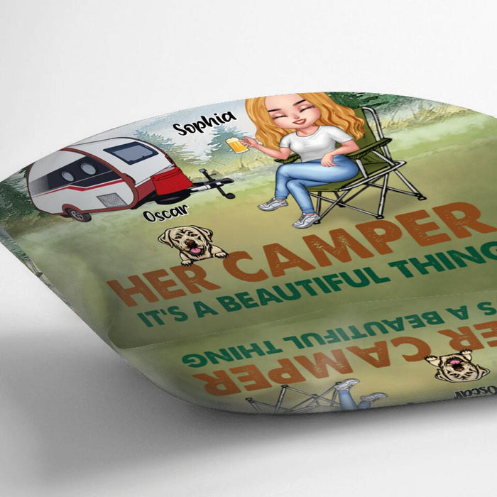 Custom Personalized Camping With Dogs Pillow Cover - Up to 5 Dogs - Best Gift For Dog Lovers - I Like Camping And Dogs And Maybe 3 People