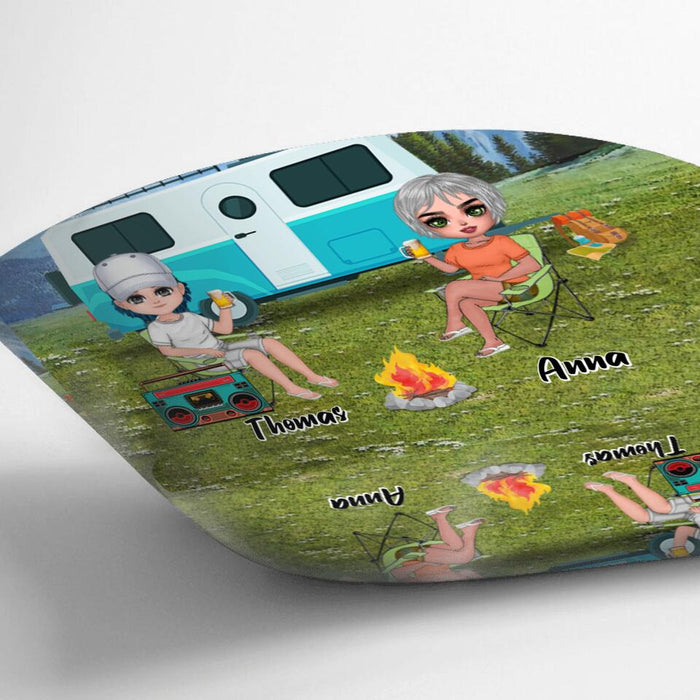 Custom Personalized Mountain Camping Friends Pillow Cover & Fleece/ Quilt Blanket - Upto 8 People - Best Gift For Camping Lovers - We're Like A Really Small Gang