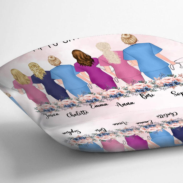 Custom Personalized Nurse Friends Pillow Cover & Fleece/ Quilt Blanket - Upto 6 Nurses - Best Gift For Nurse Besties - It's A Beautiful Day To Save Lives