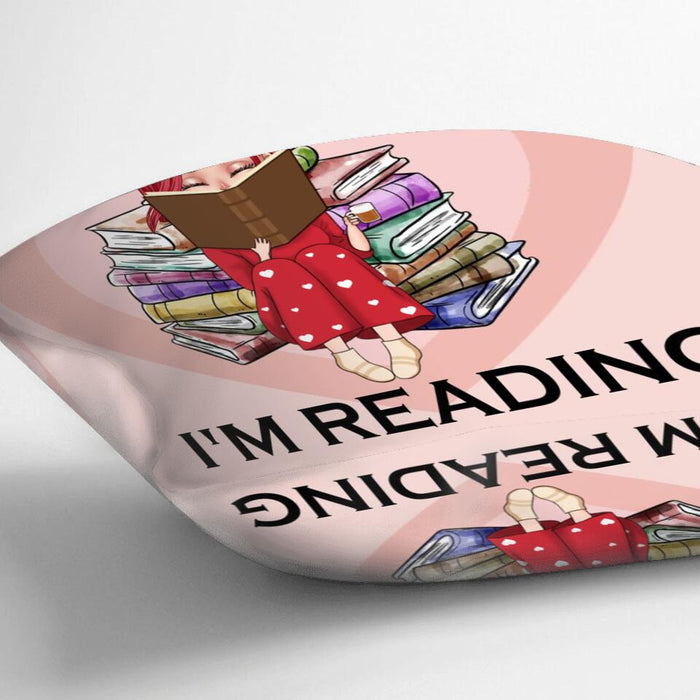 Custom Personalized Reading Girl Pillow Cover - Gift Idea For Books Lover - Go Away I'm Reading