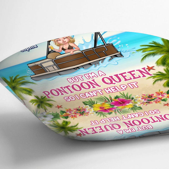 Custom Personalized Pontoon Queen Hawaii Pillow Cover & Fleece/ Quilt Blanket - Best Gift For Pontoon Lover - I Hate Being Sexy But I'm A Pontoon Queen So I Can't Help It