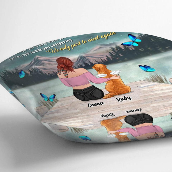 Custom Personalized Memorial Dog/ Cat Pillow Cover & Fleece/ Quilt Blanket - Adult/ Couple With Upto 5 Pets - Memorial Gift For Dog/ Cat Lover - You Got A Message From The Rainbow Bridge